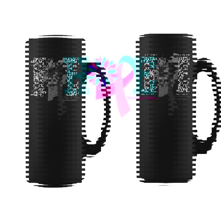 Thyroid Cancer Hope Ribbon Leopard Thyroid Awareness Coffee Mug