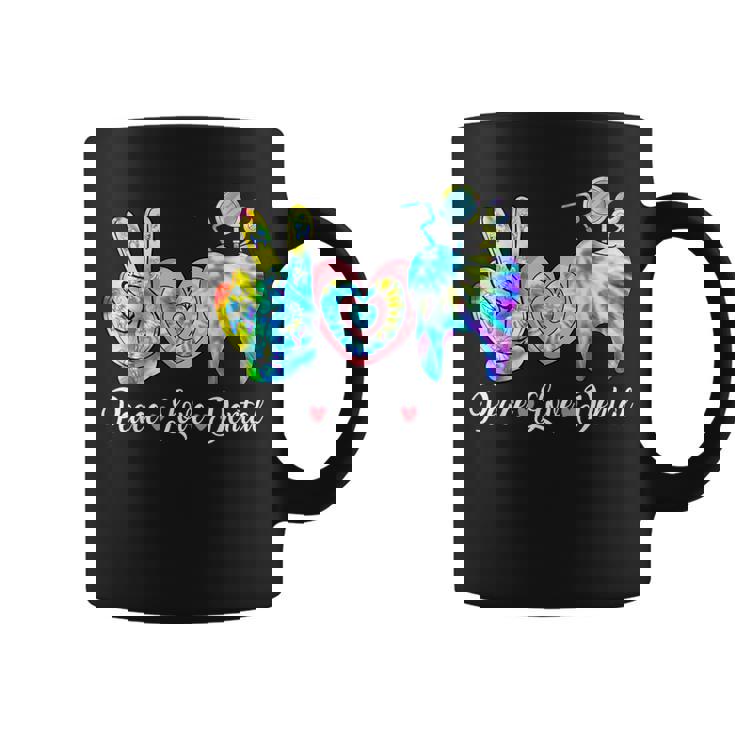 Tie Dye Heart Th Cute Dentist Peace Love Dental Coffee Mug