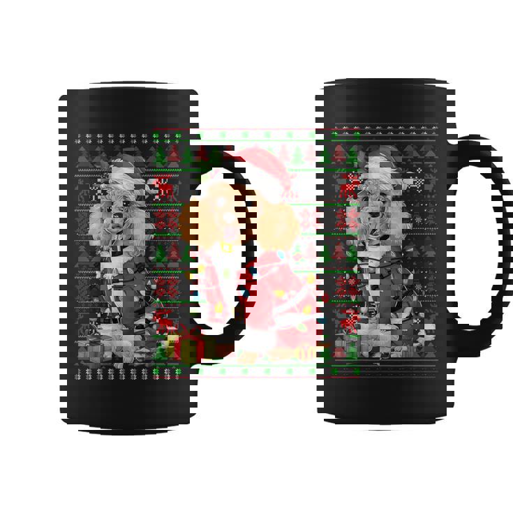 Toy Poodle Dog Xmas Lights Ugly Santa Toy Poodle Christmas Graphic Print Coffee Mug