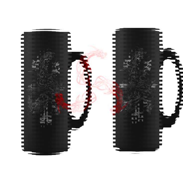 Vikingoalknut Símbolo Triskelion Amuleto Celta Tres Dragones Taza de café