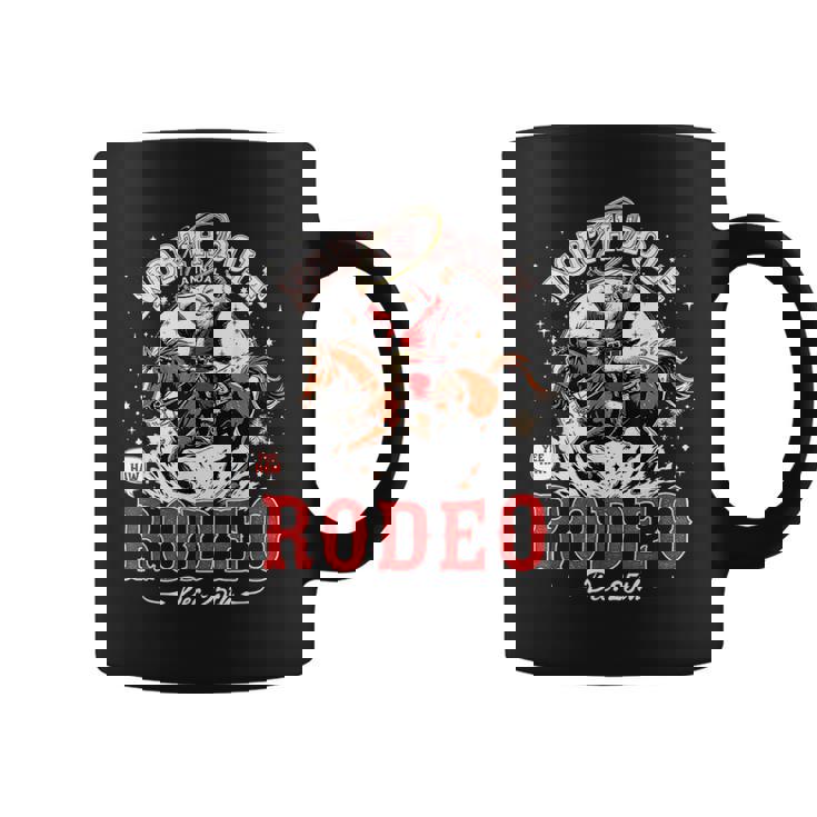 Vintage Christmas North Pole Rodeo Santa Cowboy Graphic Print Coffee Mug