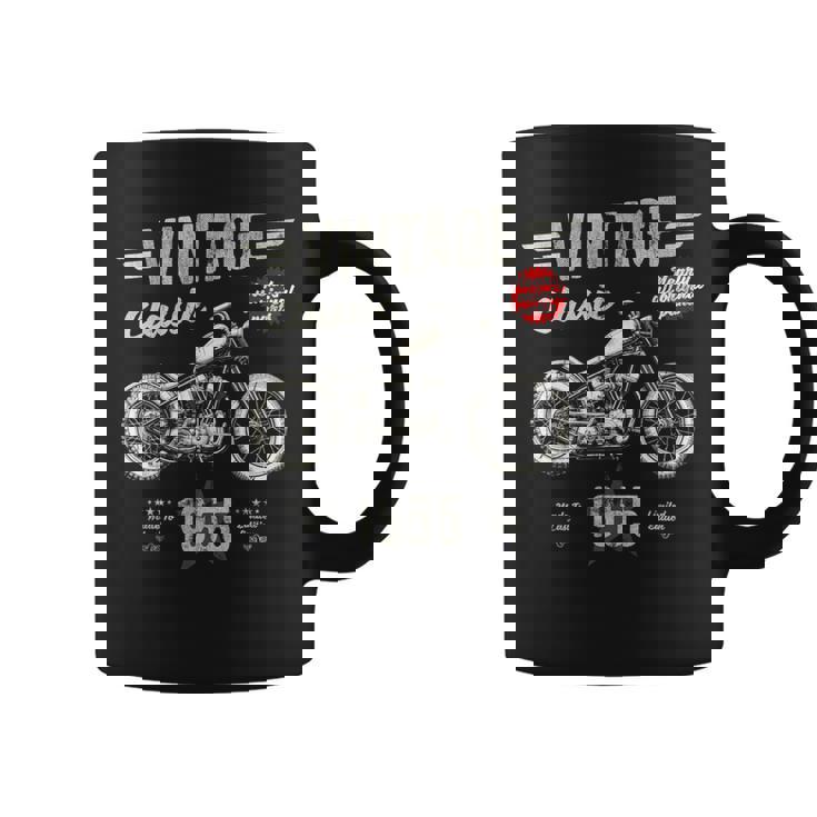 Vintage Classic Born 1955 70Th Birthday Retro Moto Taza de café