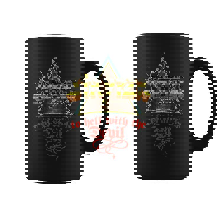 Vintage Faith Quote To Hell With The Devil Metal Music Coffee Mug