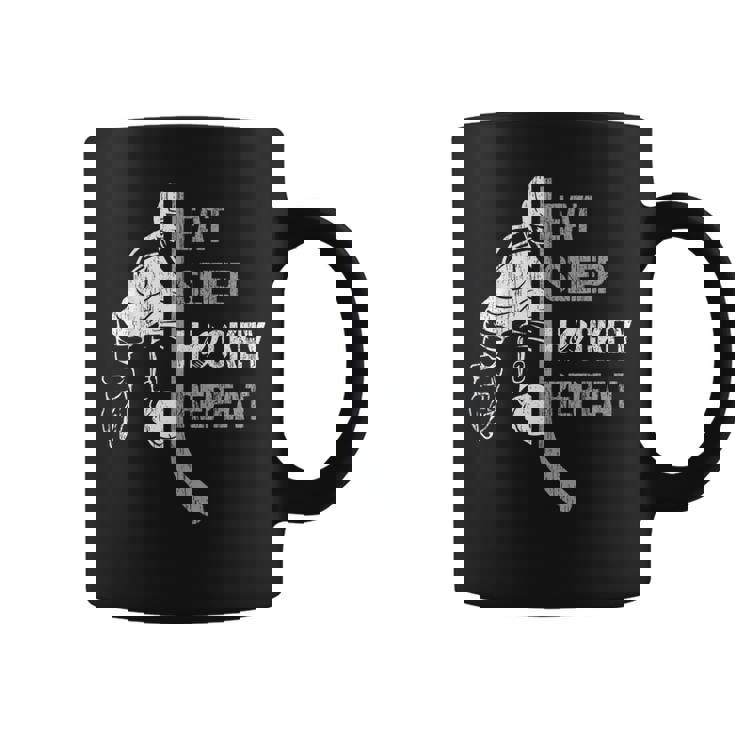 Vintage Hockey Eat Sleep Hockey Repeat Christmas For Lovers Graphic Print Coffee Mug