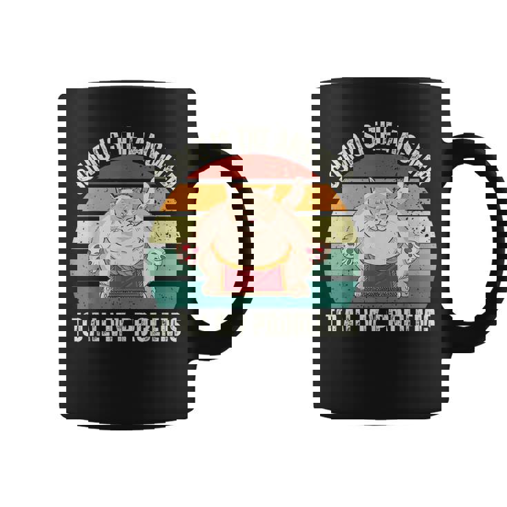 Vintage Neko Cat Sumo Es La Respuesta A Todos Mis Problemas Taza de café