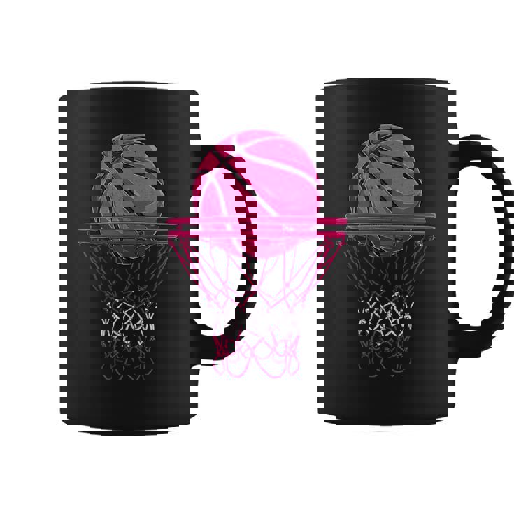 Vintage Pink Basketball Desgin For Girl Coffee Mug