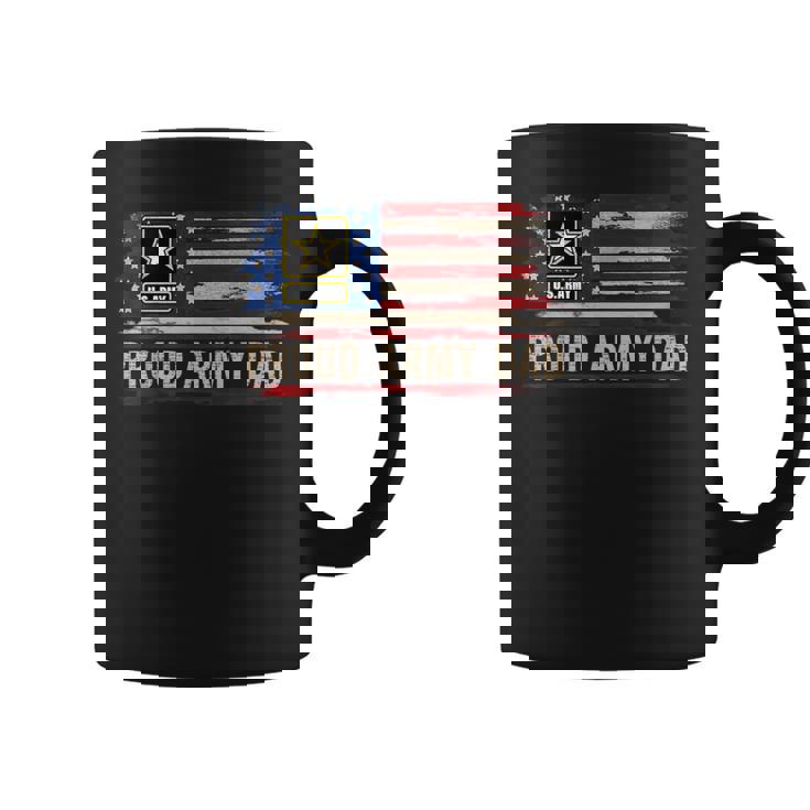 Vintage Proud Army Dad American Flag Veteran Graphic Print Coffee Mug