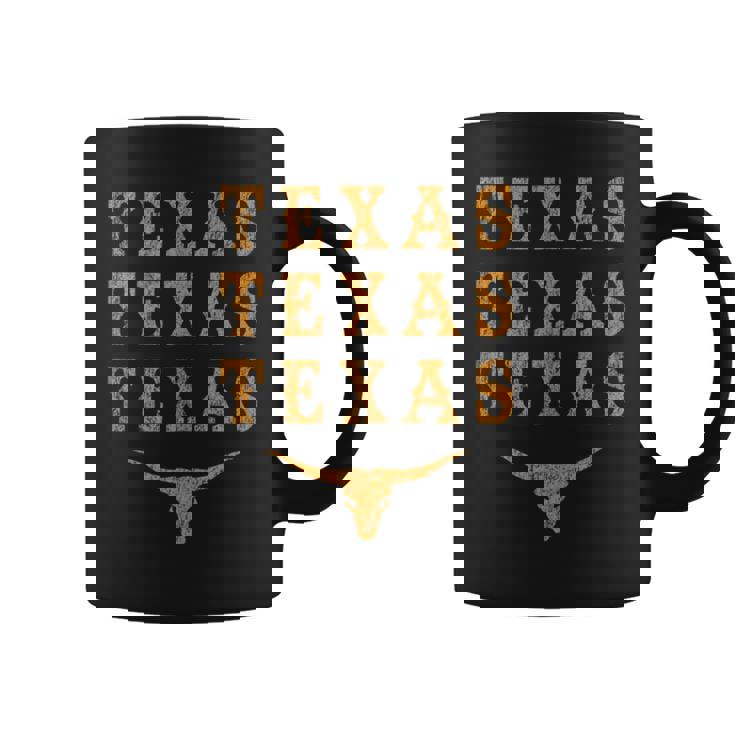 Vintage Western State Texan Native Pride Longhorn Bull Texa Tank Top Graphic Print Coffee Mug