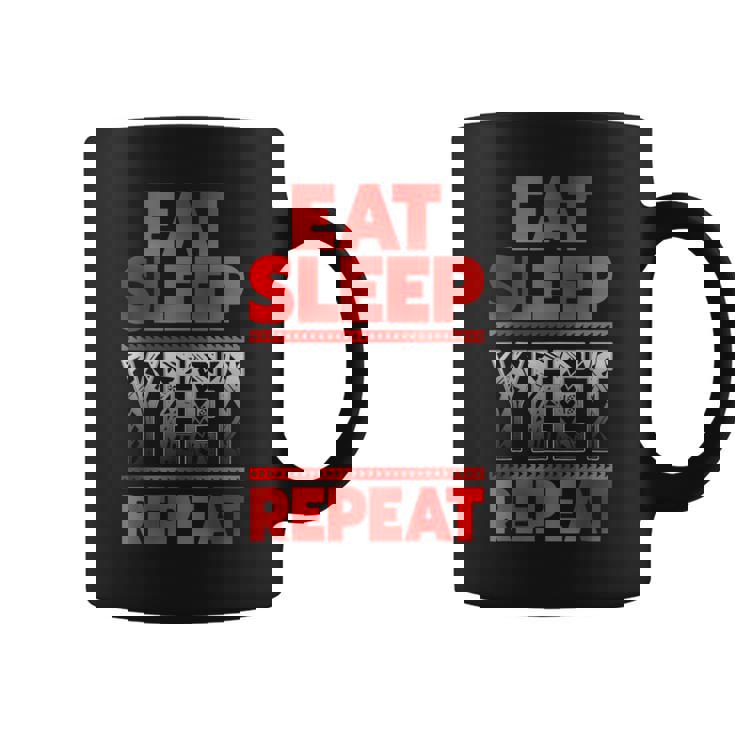 Vintage Yeet Apparel Saying Eat Sleep Repeat Coffee Mug