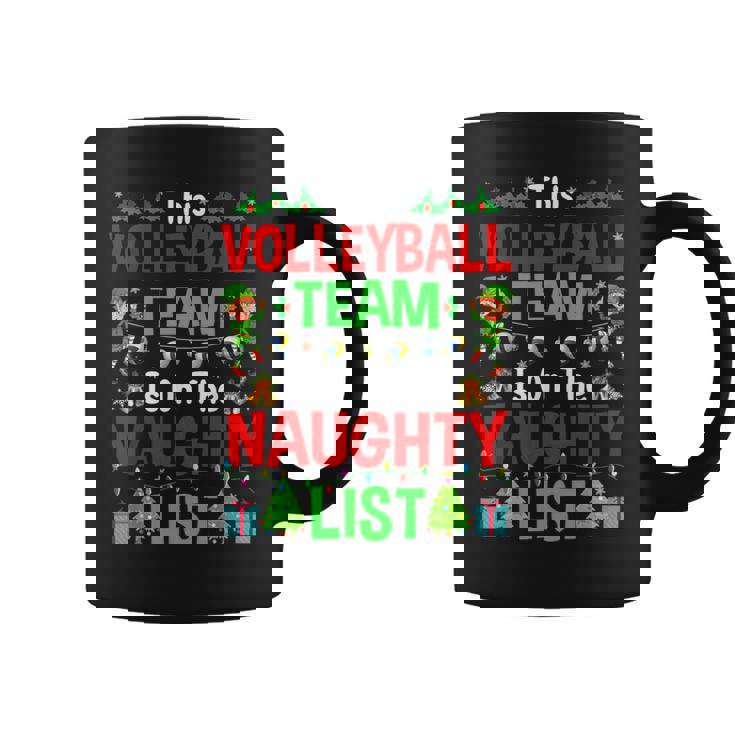 This Volleyball Team On Naughty List Cute Christmas Elf Graphic Print Coffee Mug