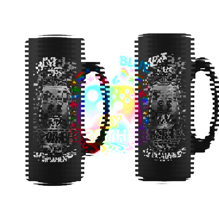 I Wear Blue For My Brother Autism Awareness Video Game Coffee Mug