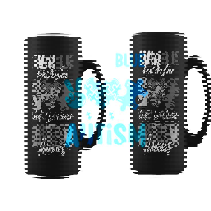 I Wear Blue For My Son Autism Awareness Mom Dad Parents Coffee Mug
