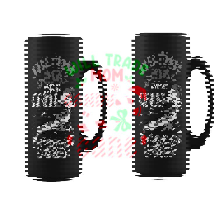 Will Trade Mom For Candy Cane Christmas Holiday Boys Girls Graphic Print Coffee Mug