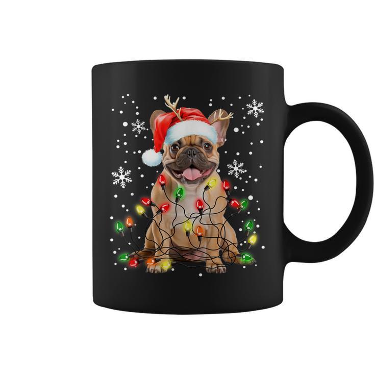 Xmas Lighting Santa French Bulldog Dog Christmas Tassen