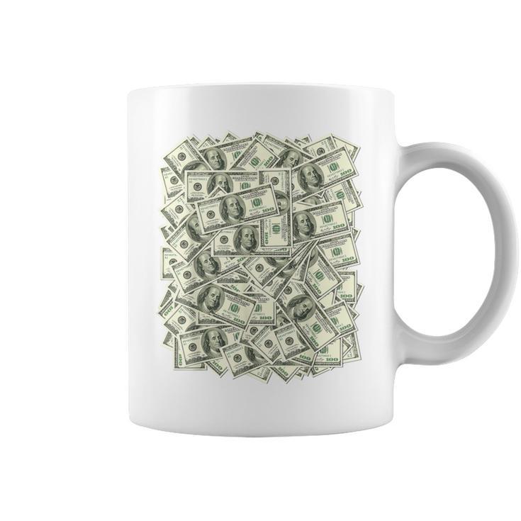 Benjamin Franklin 100 Dollar Bill T Hundred Dollars Coffee Mug - Monsterry