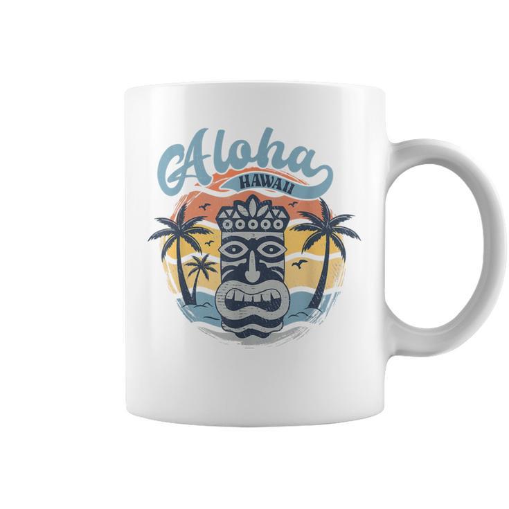 Aloha Hawaii Retro Sunset Tiki Hawaii Beachintage Tassen