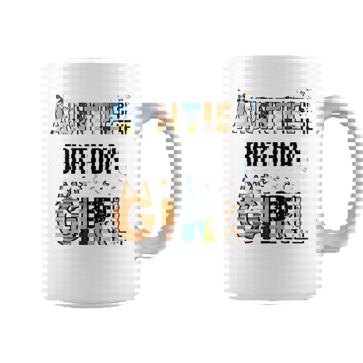Auntie Of The Birthday Girl Party Blue Dog Lover Matching Coffee Mug