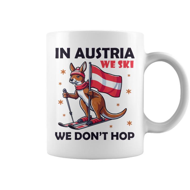 In Austria We Ski We Don't Hop Kangaroo Austria Tassen