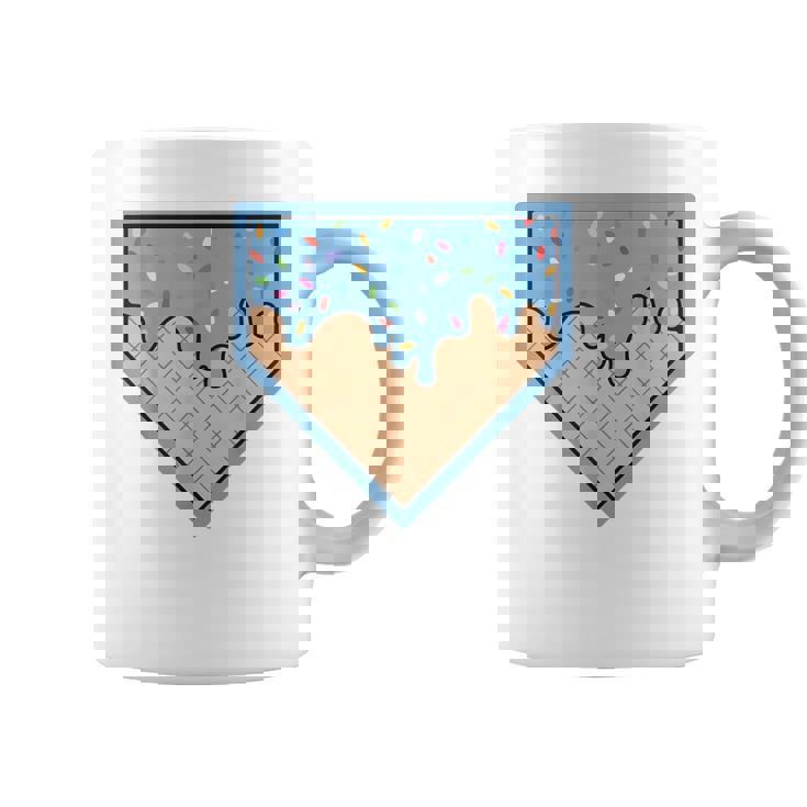 Baseball Home Plate Ice Cream Drip With Sprinkles For Boys Graphic Print Coffee Mug