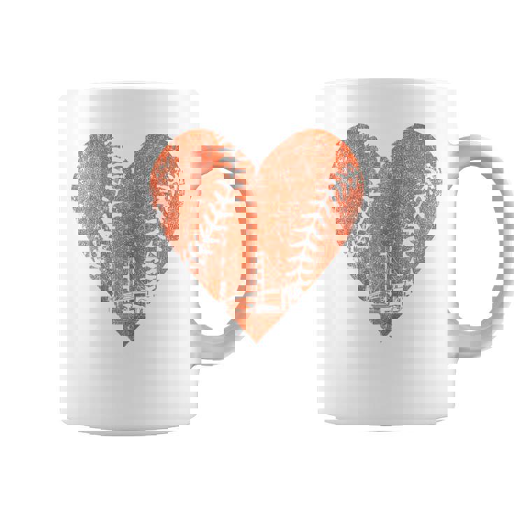 Baseball Vintage Heart Baseball Sports Mom Mother's Day Coffee Mug