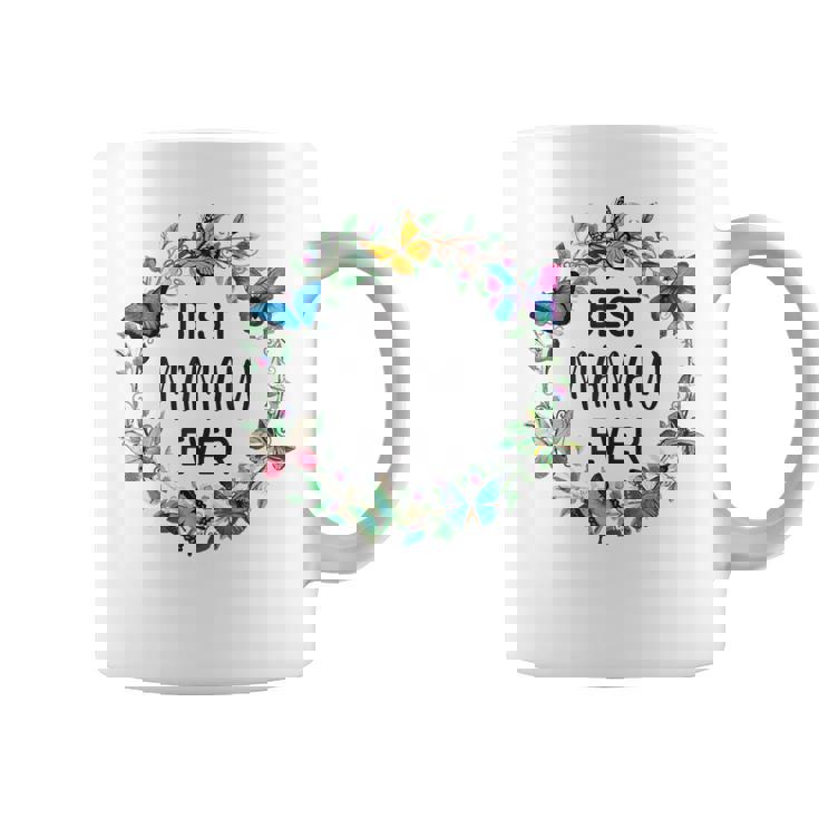 Best Mamaw Ever Butterfly Floral Personalized Name Coffee Mug