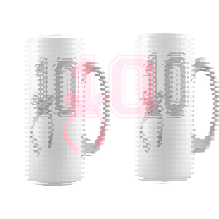 Birthday Girl Pink Coquette Bow 10 Year Old Aesthetic Girly Coffee Mug