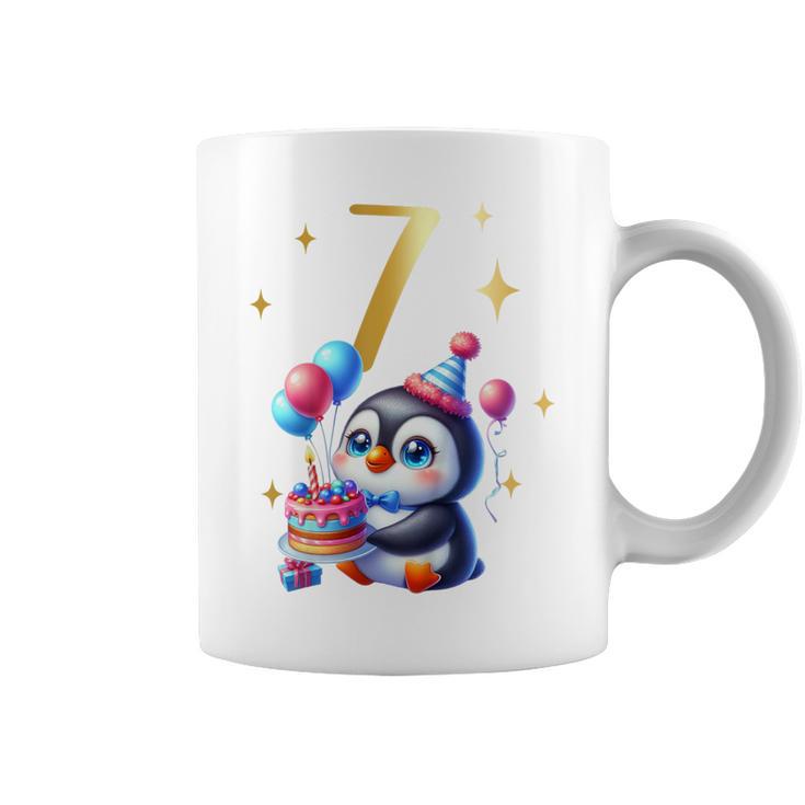 Children's Birthday 7 Girl Penguin Animals Party 7 Years Old Tassen