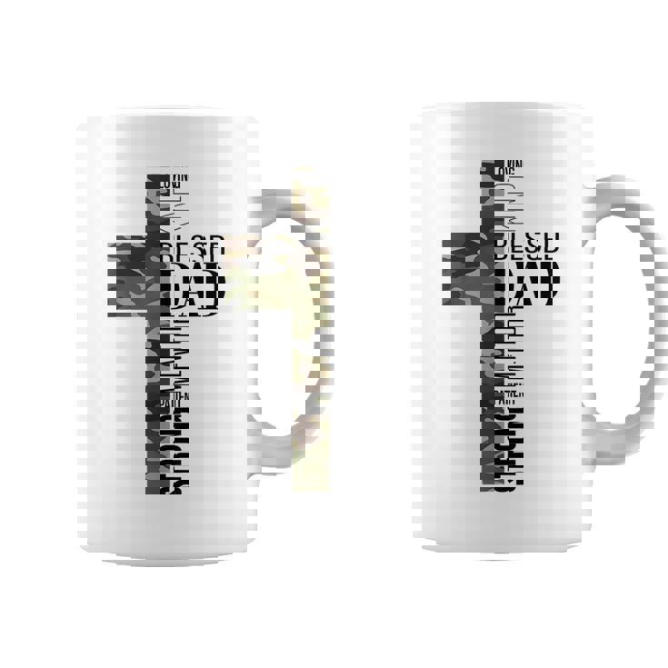 Christian Fathers Day Religious Camo Cross Blessed Dad Coffee Mug