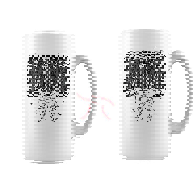 Cute Baseball Mimi Ballpark Coquette Bow Grandma Coffee Mug