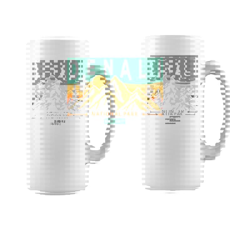 Denali National Park Mountains Nature Retro Sunset Vintage Coffee Mug Denali National Park Mountains Nature Retro Sunset Vintage Coffee Mug