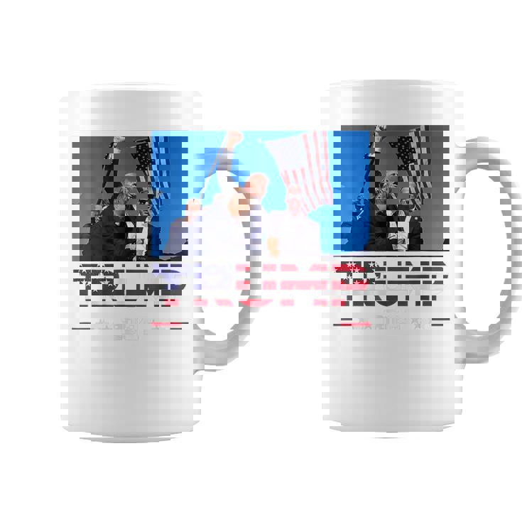 Donald Trump 2024 Sobrevivió A Disparo En Mitin Electoral Taza de café
