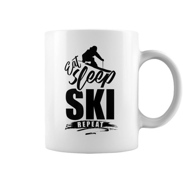 Eat Sleep Ski Repeat Ski Tassen