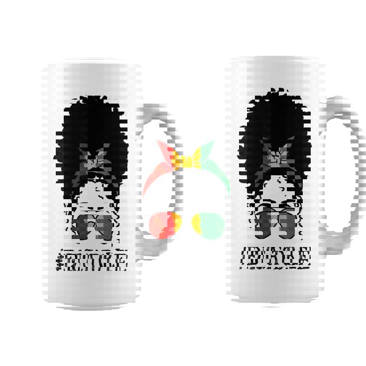 Educator African Women Messy Bun History Month Culture Graphic Print Coffee Mug