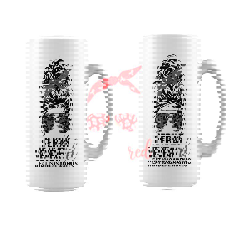 In February We Wear Red Heart Health Awareness Chd Disease Coffee Mug