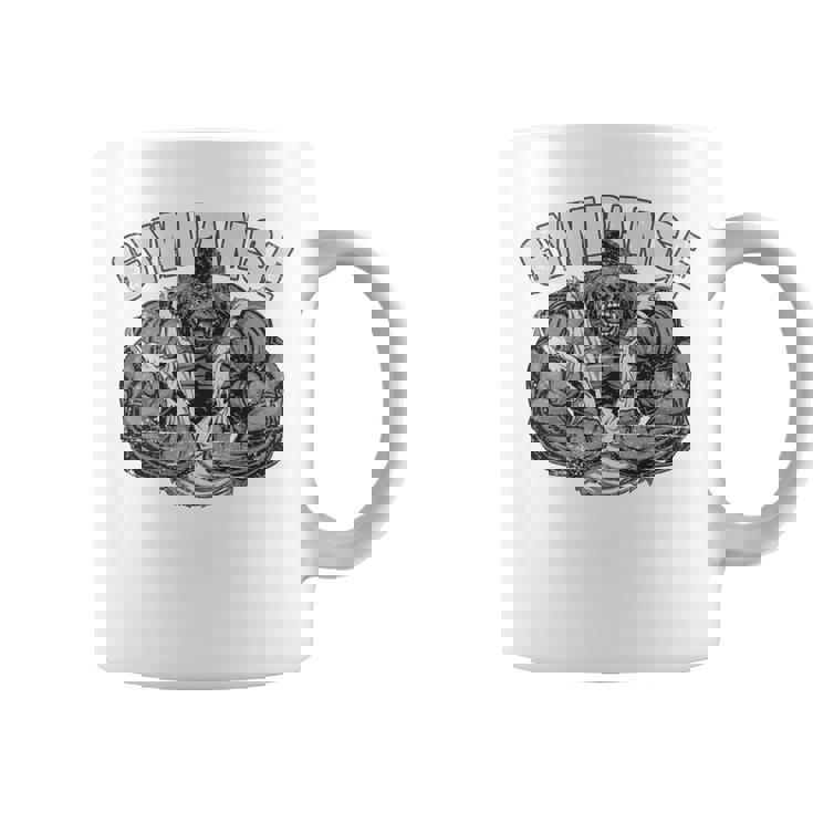 Gympanse Gym Mono Chimpancé Fitness Coach Gym Parte Trasera Taza de café