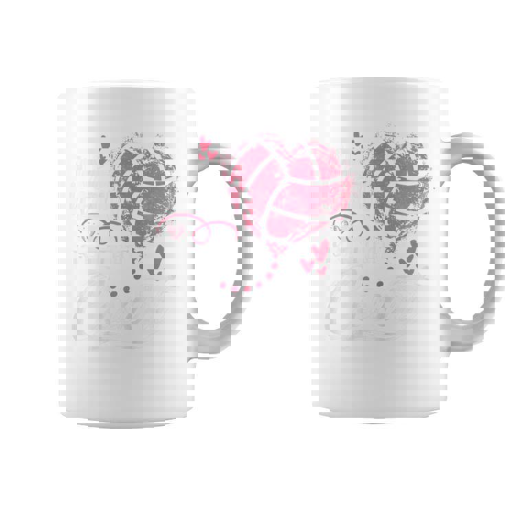 My Heart Is On That Court Volleyball Heart Mother's Day Coffee Mug