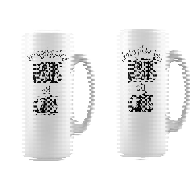 Just A Girl Who Loves Jesus And Cats Christian Coffee Mug