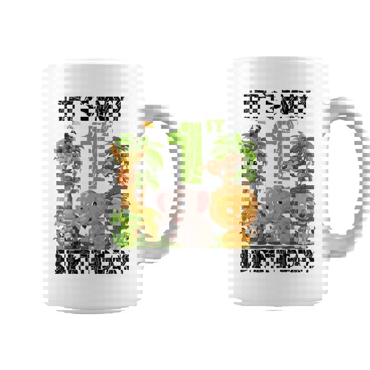 Kids It's My 1st Birthday Zoo Safari Jungle Animals Theme Graphic Print Coffee Mug