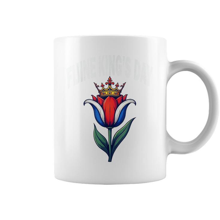 Koningsdag Países Bajos 2025 Crown Kings Day Ámsterdam Taza de café