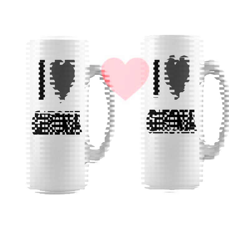 I Love Girona Ciudad En España Con Red Love Heart Taza de café