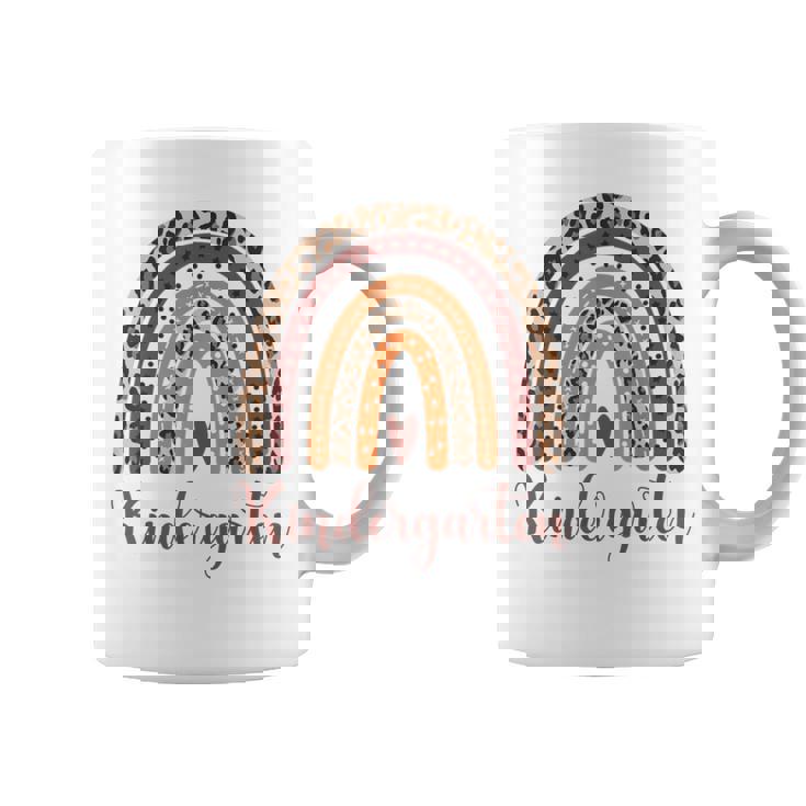Maternelle En Forme De Cœur Pour Enseignant Motif Léopard Arc-En-Ciel Tasse