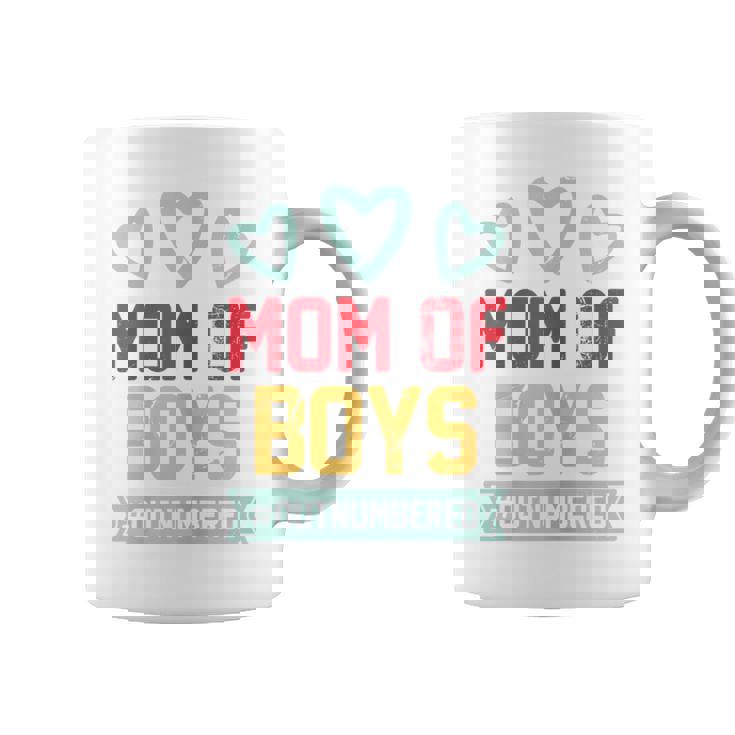 Mom Of Boys Outnumbered Mom Parents Coffee Mug