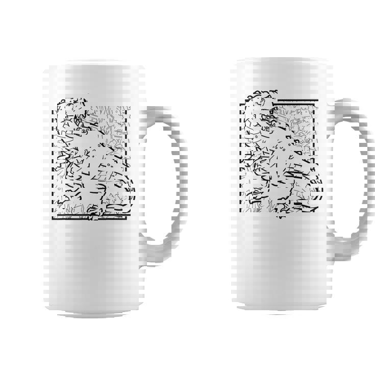Motivo De Dinosaurio Para Colorear Y Pintar Para Niños Taza de café