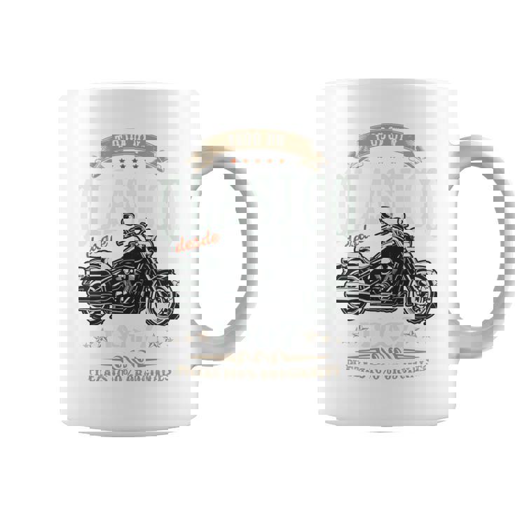 Nacido En 1967 58 Años Cumpleaños Moto Biker Hombre Motero Manga Larga Taza de café