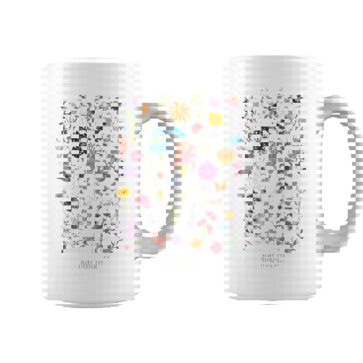 Nature Queen Flowers Floral Manga Larga Taza de café
