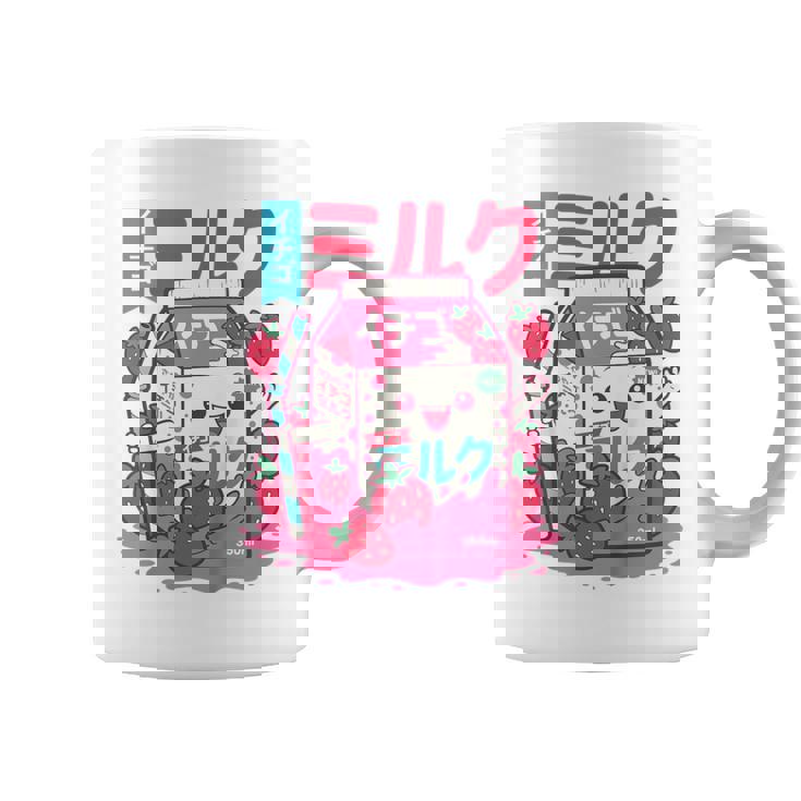 Niños Kawaii Cute Japanese Strawberry Milk Straw Anime For Girls Taza de café