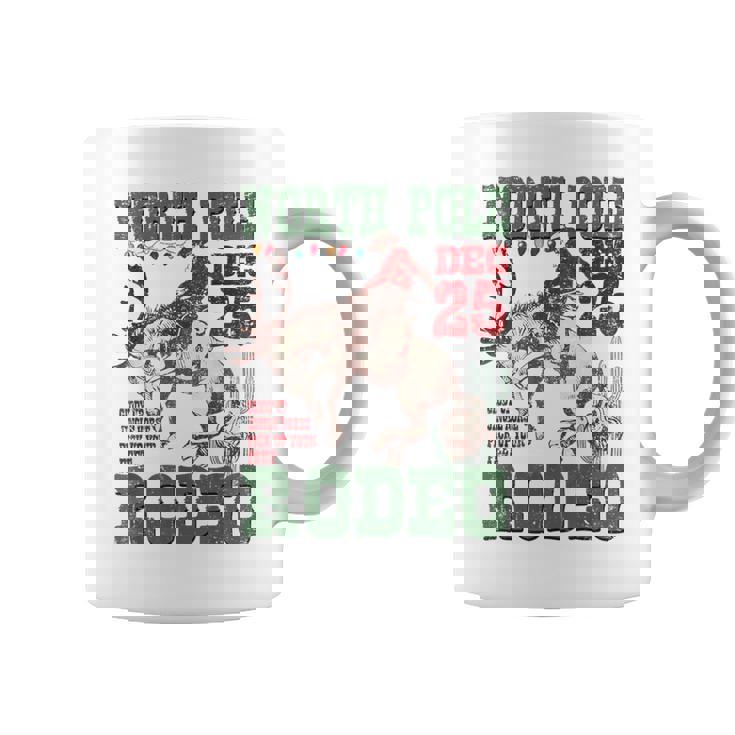 North Pole Rodeo Cowboy Santa Country Christmas Graphic Print Coffee Mug