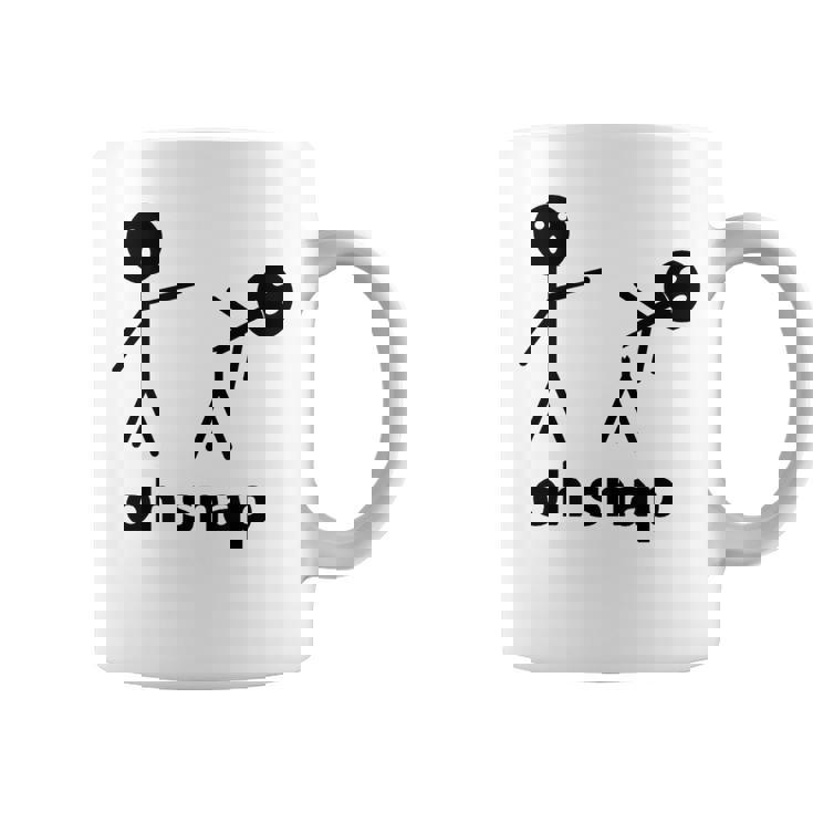 Oh Snap Stick Figure Hilarious Sarcastic Humor Saying Graphic Print Coffee Mug