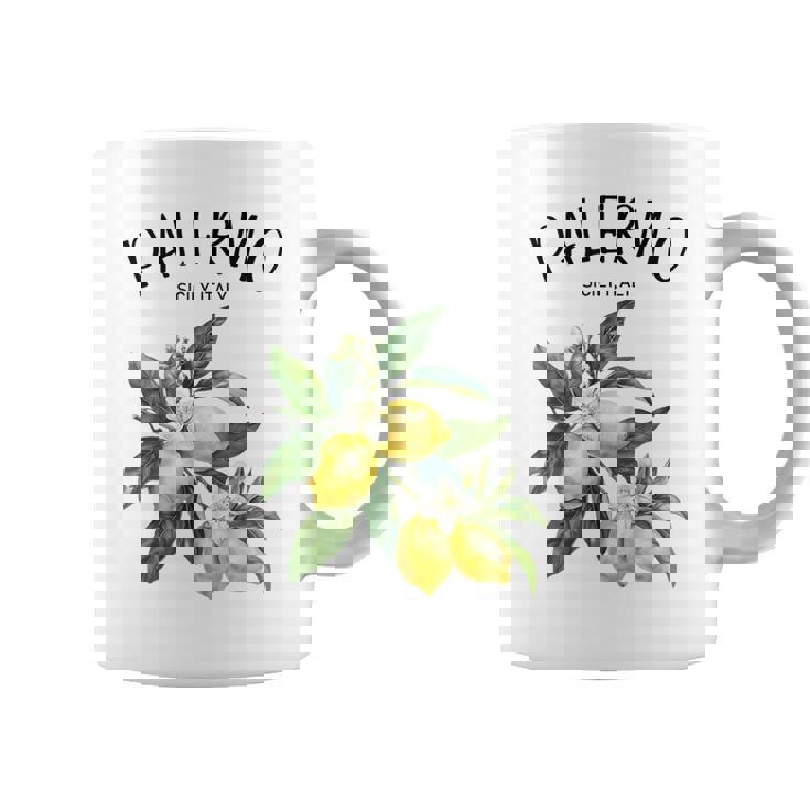 Palermo Limón Arte Sicilia Italiana Fruta Amante Italia Sicilia Taza de café
