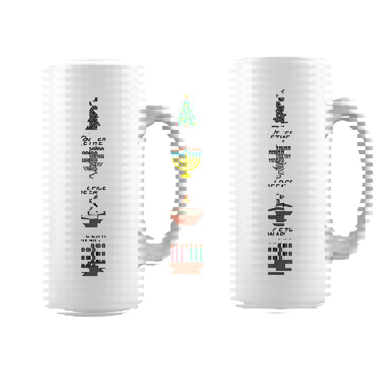 Peace On Earth Multicultural Holiday Diversity Symbols Graphic Print Coffee Mug